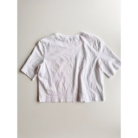 LOVE MOSCHINO White Cotton Jersey Logo Boxy Crew Neck T-Shirt, Size 2 - Picture 8 of 14